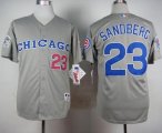 Wholesale Cheap Cubs #23 Ryne Sandberg Grey 1990 Turn Back The Clock Stitched MLB Jersey