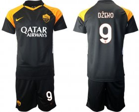 Wholesale Cheap Men 2020-2021 club Roma away 9 black Soccer Jerseys