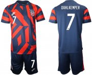 Wholesale Cheap Men 2020-2021 National team United States away 7 blue Nike Soccer Jersey