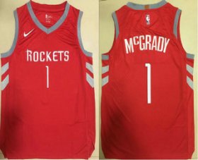 Wholesale Cheap Men\'s Houston Rockets #1 Tracy McGrady New Red 2017-2018 Nike Authentic Printed NBA Jersey