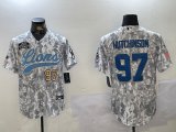 Cheap Men's Detroit Lions #97 Aidan Hutchinson 2024 Arctic Camo Salute To Service Stitched Baseball Jerseys