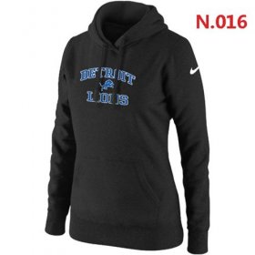 Wholesale Cheap Women\'s Nike Detroit Lions Heart & Soul Pullover Hoodie Black