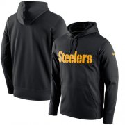 Wholesale Cheap Men's Pittsburgh Steelers Nike Black Circuit Wordmark Essential Performance Pullover Hoodie