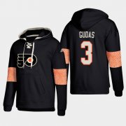 Wholesale Cheap Philadelphia Flyers #3 Radko Gudas Black adidas Lace-Up Pullover Hoodie