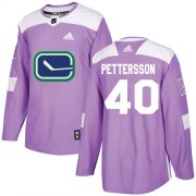 Wholesale Cheap Adidas Canucks #40 Elias Pettersson Purple Authentic Fights Cancer Stitched NHL Jersey