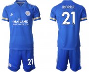 Wholesale Cheap Men 2020-2021 club Leicester City home 21 blue Soccer Jerseys