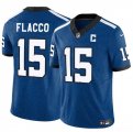 Cheap Youth Indianapolis Colts #15 Joe Flacco Blue 2024 F.U.S.E. Throwback Vapor Untouchable Limited Football Stitched Jersey