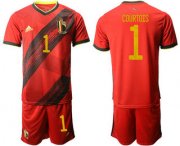 Wholesale Cheap Belgium 1 COURTOIS Home UEFA Euro 2020 Soccer Jersey