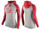 Wholesale Cheap Women's Nike San Francisco 49ers Performance Hoodie Grey & Red_2