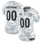 Cheap Women's Pittsburgh Steelers Active Player Custom 2024 F.U.S.E Arctic Camo Salute To Service Limited Stitched Football Jersey(Run Small)