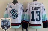 Wholesale Cheap Men's Seattle Kraken #13 Brandon Tanev White 2021-22 Season Inaugural Authentic Jersey