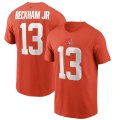 Wholesale Cheap Cleveland Browns #13 Odell Beckham Jr. Nike Team Player Name & Number T-Shirt Orange