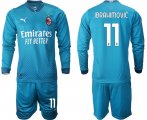 Wholesale Cheap 2021 Men AC milan away long sleeve 11 soccer jerseys