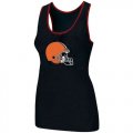 Wholesale Cheap Women's Nike Cleveland Browns Big Logo Tri-Blend Racerback Stretch Tank Top Black