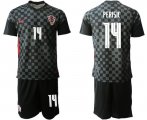 Wholesale Cheap Men 2020-2021 European Cup Croatia away black 14 Nike Soccer Jersey