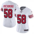 Wholesale Cheap Nike 49ers #58 Weston Richburg White Rush Women's Stitched NFL Vapor Untouchable Limited Jersey