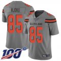 Wholesale Cheap Nike Browns #85 David Njoku Gray Men's Stitched NFL Limited Inverted Legend 100th Season Jersey