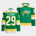 Wholesale Cheap Men's Minnesota Wild #29 Marc-Andre Fleury Green 2022-23 Reverse Retro Stitched Jersey