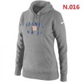 Wholesale Cheap Women's Nike New York Giants Heart & Soul Pullover Hoodie Light Grey