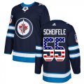 Wholesale Cheap Adidas Jets #55 Mark Scheifele Navy Blue Home Authentic USA Flag Stitched Youth NHL Jersey