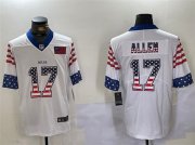 Cheap Men's Buffalo Bills #17 Josh Allen White 2019 USA Flag Fashion Limited Football Stitched Jersey