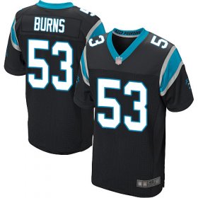 Wholesale Cheap Nike Panthers #53 Brian Burns Black Team Color Men\'s Stitched NFL Elite Jersey