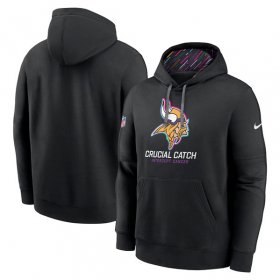 Men\'s Minnesota Vikings Black 2024 Crucial Catch Club Pullover Hoodie