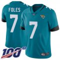 Wholesale Cheap Nike Jaguars #7 Nick Foles Teal Green Alternate Men's Stitched NFL 100th Season Vapor Limited Jersey