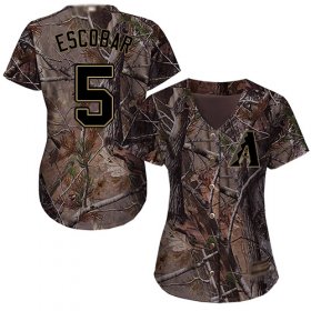 Wholesale Cheap Diamondbacks #5 Eduardo Escobar Camo Realtree Collection Cool Base Women\'s Stitched MLB Jersey