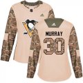 Wholesale Cheap Adidas Penguins #30 Matt Murray Camo Authentic 2017 Veterans Day Women's Stitched NHL Jersey