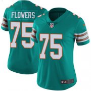 Wholesale Cheap Nike Dolphins #75 Ereck Flowers Aqua Green Alternate Women's Stitched NFL Vapor Untouchable Limited Jersey