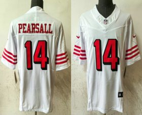 Men\'s San Francisco 49ers #14 Ricky Pearsall White FUSE Vapor Limited Throwback Stitched Jersey