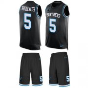 Wholesale Cheap Nike Panthers #5 Teddy Bridgewater Black Team Color Men's Stitched NFL Limited Tank Top Suit Jersey