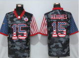 Wholesale Cheap Men's Kansas City Chiefs #15 Patrick Mahomes USA Camo 2020 Salute To Service Stitched NFL Nike Limited Jersey