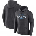 Cheap Men's Detroit Lions Heather Charcoal 2023 Playoffs Fleece Pullover Hoodie