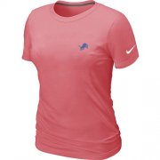 Wholesale Cheap Women's Nike Detroit Lions Chest Embroidered Logo T-Shirt Pink