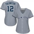 Wholesale Cheap Yankees #12 Troy Tulowitzki Grey Road Women's Stitched MLB Jersey