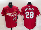 Cheap Men's St. Louis Cardinals #28 Nolan Arenado Red 2024 City Connect Limited Stitched Baseball Jersey