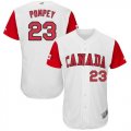 Wholesale Cheap Team Canada #23 Dalton Pompey White 2017 World MLB Classic Authentic Stitched MLB Jersey