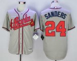 Wholesale Cheap Big Size Men's Atlanta Braves #24 Deion Sanders Grey New Cool Base Jersey