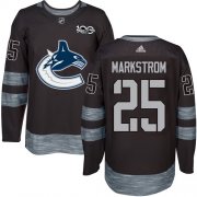 Wholesale Cheap Adidas Canucks #25 Jacob Markstrom Black 1917-2017 100th Anniversary Stitched NHL Jersey