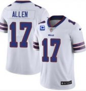 Wholesale Cheap Men's Buffalo Bills 2022 #17 Josh Allen White With 4-star C Patch Vapor Untouchable Limited Stitched Jersey