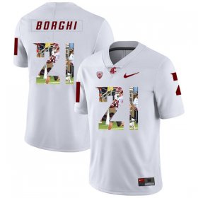 Wholesale Cheap Washington State Cougars 21 Max Borghi White Fashion College Football Jersey