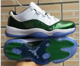 Wholesale Cheap Air Jordan 11 Low Easter White/Emerald Rise-Black