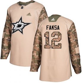 Wholesale Cheap Adidas Stars #12 Radek Faksa Camo Authentic 2017 Veterans Day Stitched NHL Jersey