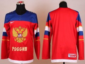 Wholesale Cheap 2014 Olympic Team Russia Blank Red Stitched NHL Jersey