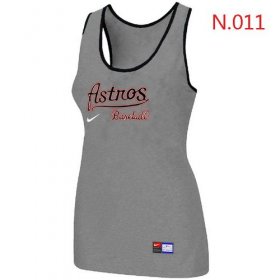 Wholesale Cheap Women\'s Nike Houston Astros Tri-Blend Racerback Stretch Tank Top Light Grey