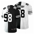 Wholesale Cheap Men's Las Vegas Raiders #98 Maxx Crosby Black White Split Vapor Limited Stitched Jersey