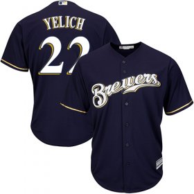 Wholesale Cheap Brewers #22 Christian Yelich Navy blue Cool Base Stitched Youth MLB Jersey