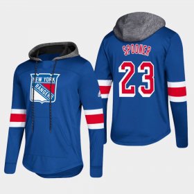 Wholesale Cheap Rangers #23 Ryan Spooner Blue 2018 Pullover Platinum Hoodie